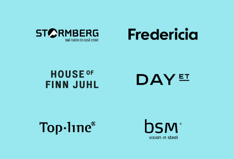 different company logos displayed on a blue background
